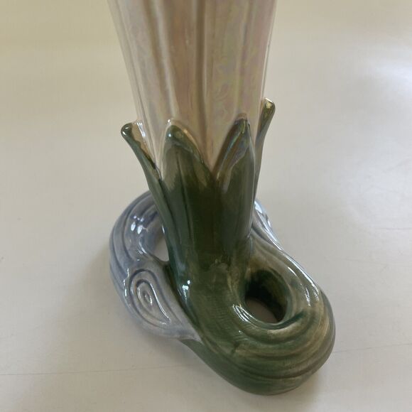Vintage Fitz Floyd Art Nouveau Flower Vase 7” Japan 1978 Hand Painted Iridescent - Picture 4 of 9